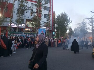 تصاویر/ حضور طلاب مدرسه علمیه فاطمیه محلات در حمایت از حمله موشکی سپاه به اسرائیل