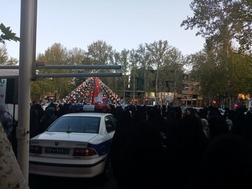 تصاویر/ حضور طلاب مدرسه علمیه فاطمیه محلات در حمایت از حمله موشکی سپاه به اسرائیل