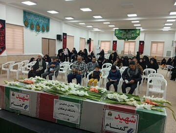 مراسم استقبال از شهید گمنام در مدرسه علمیه معصومیه س بوشهر