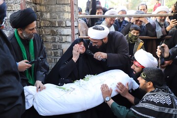 تصاویر/ تشییع و خاکسپاری شهید گمنام در مرکز مدیریت حوزه‌های علمیه خواهران