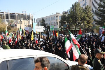 تصاویر/ تشییع و خاکسپاری شهید گمنام در مرکز مدیریت حوزه‌های علمیه خواهران