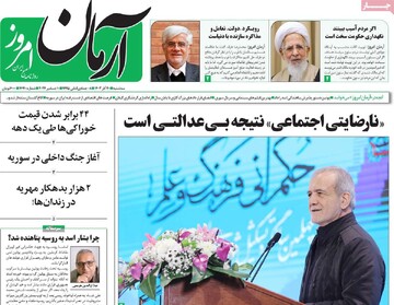 صفحه اول روزنامه‌های سه‌شنبه ۲۰ آذرماه ۱۴۰۳