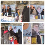 برگزاری نمایشگاه کتاب مدرسه علمیه خواهران ایوان در نماز جمعه شهرستان