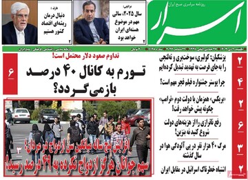 صفحه اول روزنامه‌های یک‌شنبه ۹ دی‌ماه ۱۴۰۳