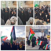 حضور مدیر، کادر و طلاب شهرستان کامیاران در نماز سیاسی عبادی جمعه و راهپیمایی (جمعه فتح)