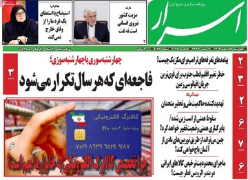 صفحه اول روزنامه‌های چهارشنبه 15 اسفندماه 1403
