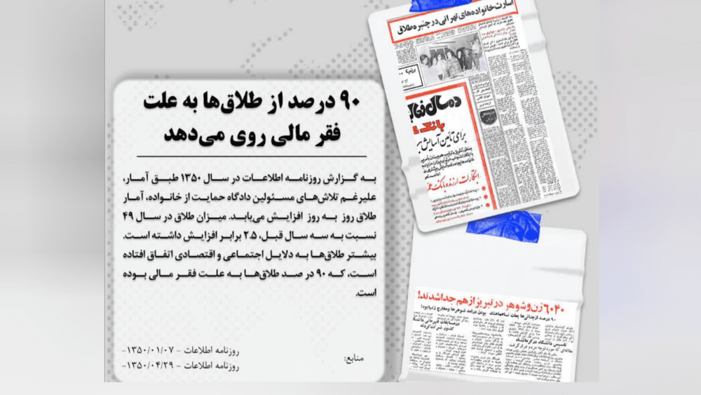 فقر مالی، عامل اصلی طلاق در ایران دهه ۵۰