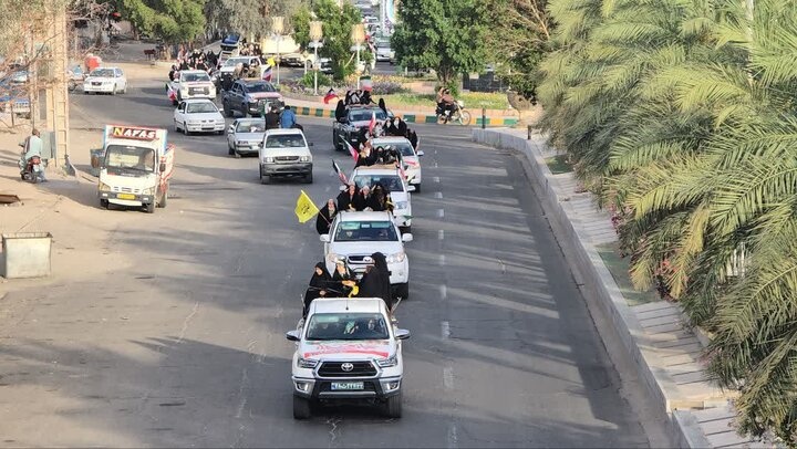 رزمایش خودرویی بانوان جانفدا شهرستان ریگان