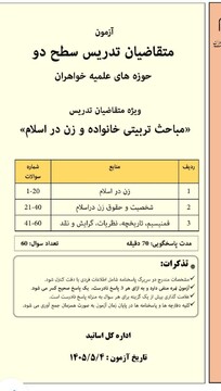 برگزاری آزمون تدریس مقطع سطح ۲ حوزه‌ علمیه خواهران کردستان