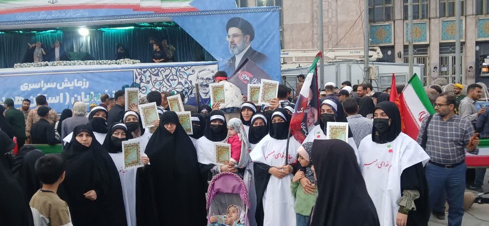 حضور گسترده بانوان طلبه همدان در رزمایش «جانفدا» با عنوان «میثاق بانوان طلبه پیشرو»