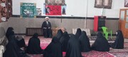برگزاری آیین پایانی طرح «اربعین تعالی» و تجدید میثاق طلاب مدرسه علمیه معصومیه خرم‌آباد با شهدا
